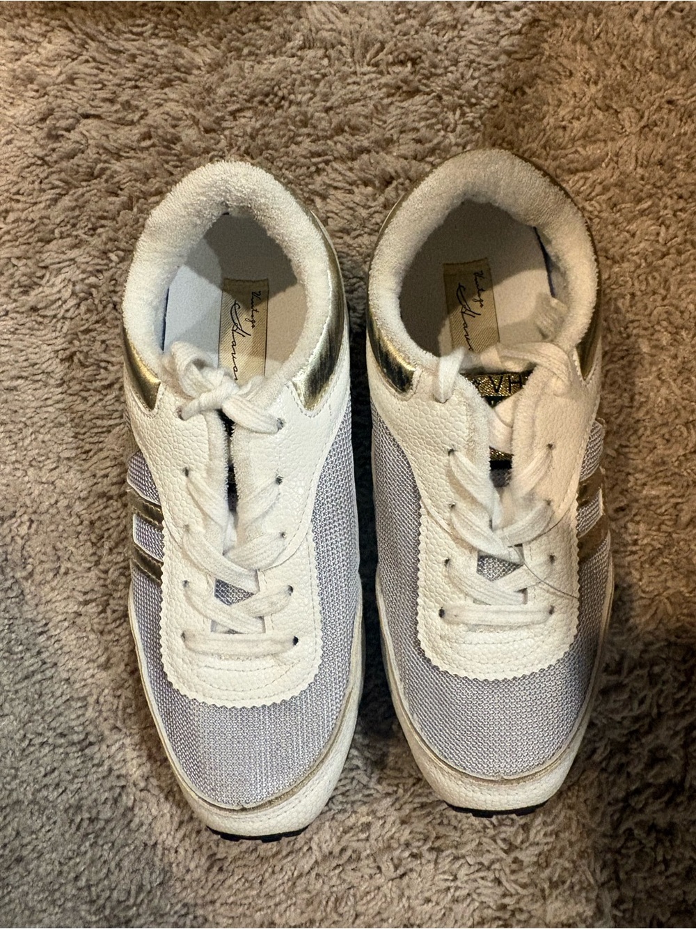Vintage Havana Cosmic White and Gold Athletic Sneakers Size 7.5M
